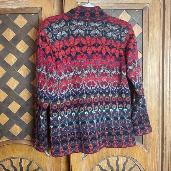 Intiwara Alpaca Floral Cardigan Sweater Size Small - Picture 10 of 10